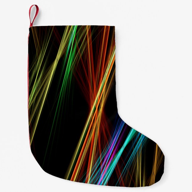 Petite Chaussette De Noël Lumière arrière - plan des lignes (Devant)
