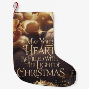 Petite Chaussette De Noël Lumière de Noël Angélique carte postale design