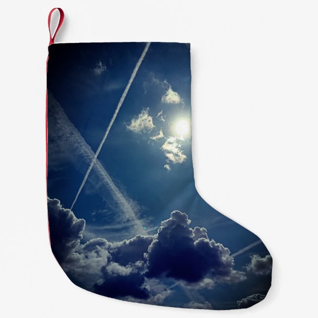 Petite Chaussette De Noël Lumière derrière les nuages (Devant)
