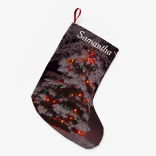 Petite Chaussette De Noël Lumières d'arbre de vacances de Joyeux Noël dans