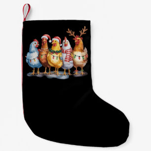 Petite Chaussette De Noël Lumières de Noël de poulet drôle Ferme Animal Noël