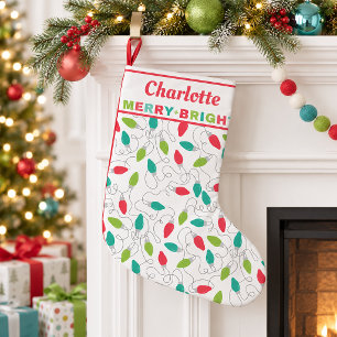 Petite Chaussette De Noël Lumières de Noël personnalisées Joyeuses et Brilla