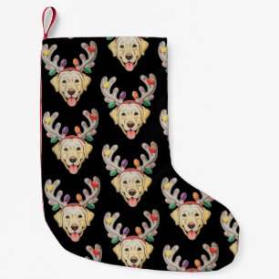 Petite Chaussette De Noël Lumières de Noël pour chien labrador et bois de re