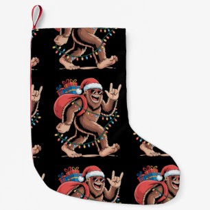 Petite Chaussette De Noël Lumières de sapin de Noël Bigfoot Sasquatch Santa
