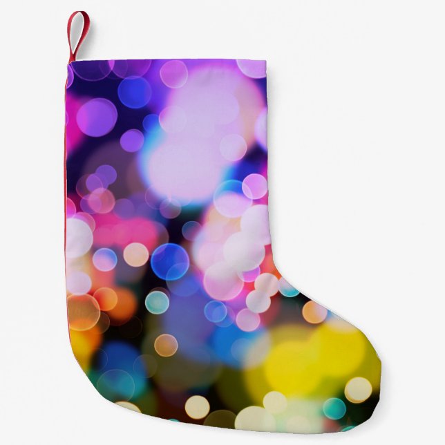 Petite Chaussette De Noël Lumières scintillantes : ambiance vintage. (Devant)