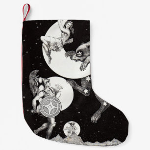 Petite Chaussette De Noël Lune céleste ciel Univers Dieu Nuit Illustration