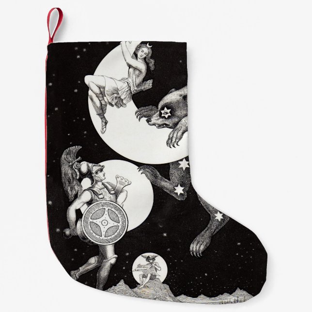 Petite Chaussette De Noël Lune céleste ciel Univers Dieu Nuit Illustration (Devant)