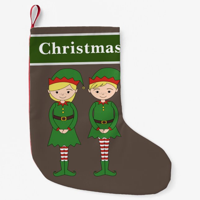 Petite Chaussette De Noël Lutins de Noël (Devant)