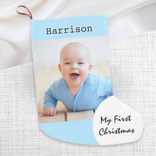Petite Chaussette De Noël Ma première photo de bébé de Noël Nom personnalisé
