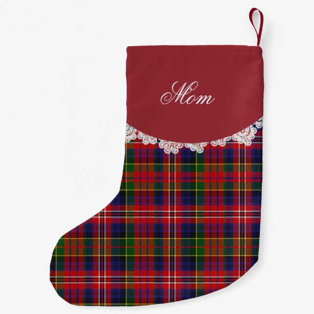 Petite Chaussette De Noël MacPherson Clan Tartan Plaid Christmas Stocking (Dos)