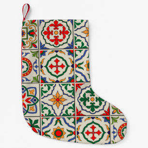 Petite Chaussette De Noël Magnifique sans couture motif blanc coloré marocai