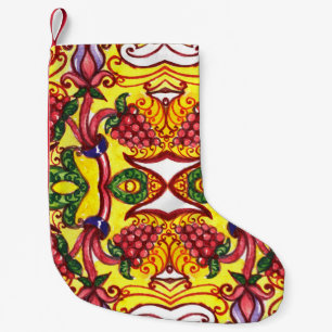 Petite Chaussette De Noël Main Dessinée : Élégance Ornementale Florale.