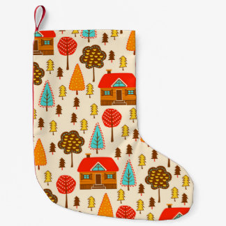 Petite Chaussette De Noël Maisons Forest Vintage Motif sans couture