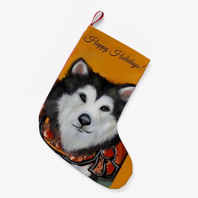 Petite Chaussette De Noël Malamute d'Alaska (Devant (Accrochage))