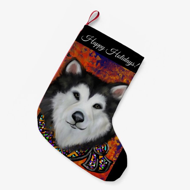 Petite Chaussette De Noël Malamute d'Alaska (Devant (Accrochage))