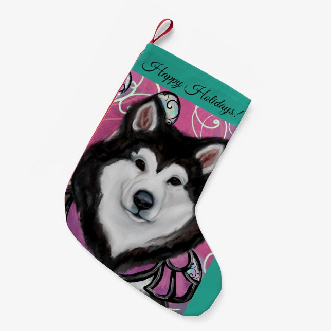 Petite Chaussette De Noël Malamute d'Alaska    (Devant (Accrochage))