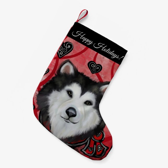 Petite Chaussette De Noël Malamute d'Alaska  (Devant (Accrochage))