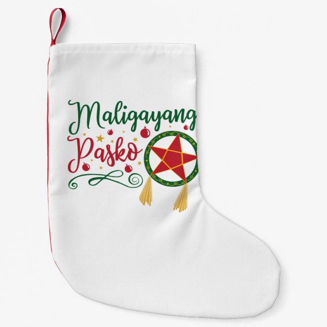 Petite Chaussette De Noël Maligayang Pasko Philippines Noël Philippines (Devant)