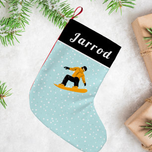 Petite Chaussette De Noël Man Snowboard Son Nom Extreme Sports D'Hiver