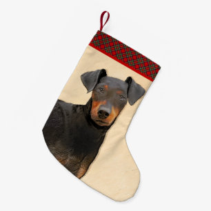 Petite Chaussette De Noël Manchester Terrier Peinture Art animal original