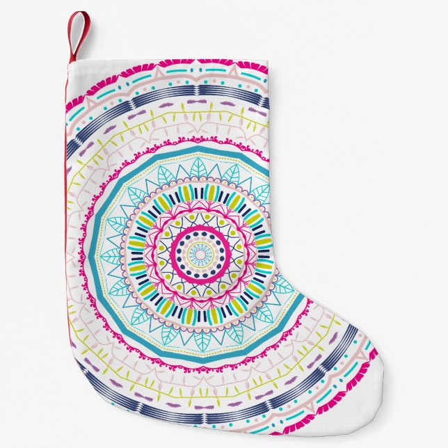 Petite Chaussette De Noël mandala coloré (Devant)