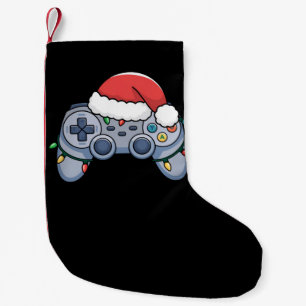 Petite Chaussette De Noël Manette de jeu vidéo chapeau de Noël Santa Gamer