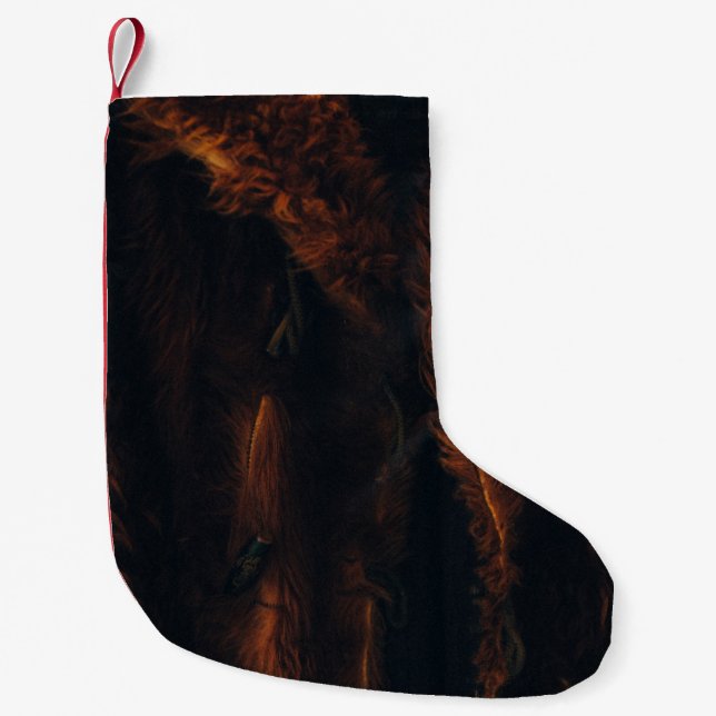 Petite Chaussette De Noël manteau de fourrure Brown (Devant)