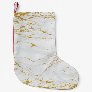 Petite Chaussette De Noël Marbre Golden Texture Motif sans couture