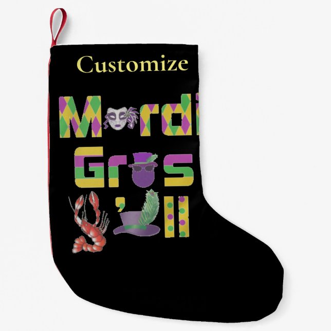 Petite Chaussette De Noël Mardi Gras Y'all Thunder_Cove (Devant)