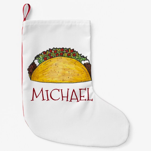 Petite Chaussette De Noël Mardi Taco Mexicain Tex Mex Nourriture Cinco de Ma (Devant)