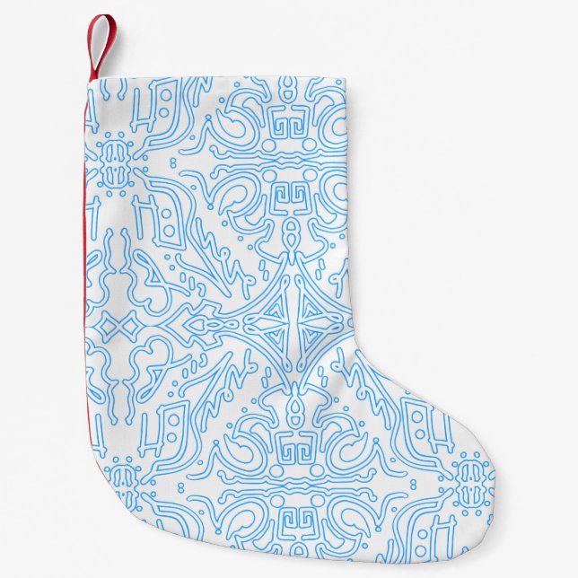 Petite Chaussette De Noël Marée Azur Céleste (Devant)