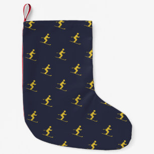 Petite Chaussette De Noël Marine Skier