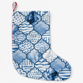 Petite Chaussette De Noël Marocain géométrique, aquarelle motif sans couture