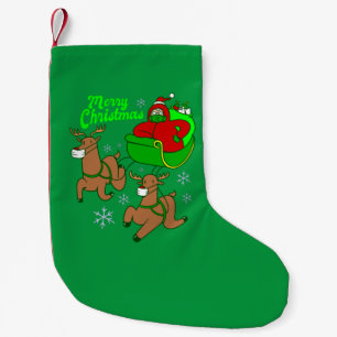 Petite Chaussette De Noël masque visage de noël clair père Noël traîneau à r