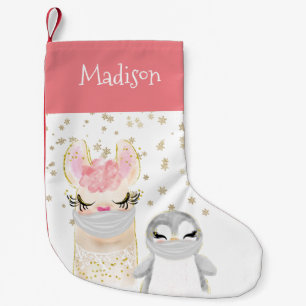 Petite Chaussette De Noël Masques visage Llama Penguin Personnalisé