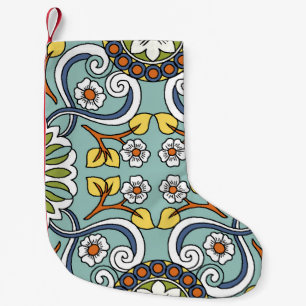 Petite Chaussette De Noël Médaillon Turc style Motif Vintage