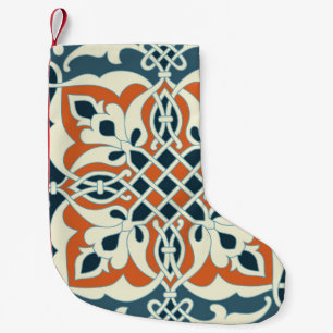 Petite Chaussette De Noël Médaillon vintage : Motif coloré sans couture
