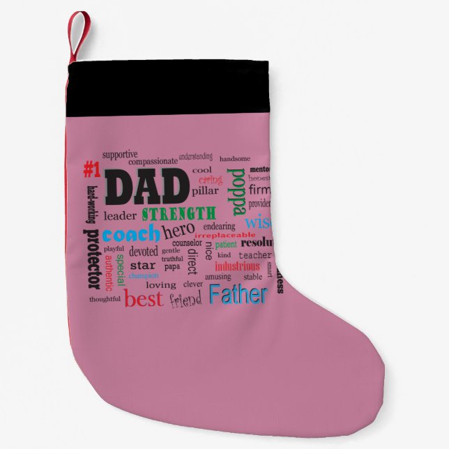 Petite Chaussette De Noël Meilleur papa Word Cloud (Devant)