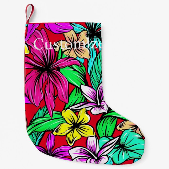 Petite Chaussette De Noël Mélange de fleurs tropicales Thunder_Cove (Devant)