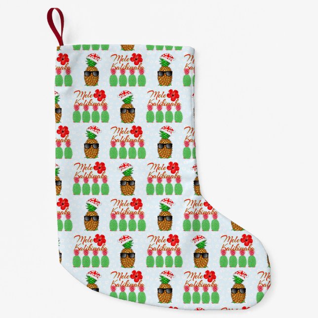 Petite Chaussette De Noël Mele Kalikimaka Hawaiian Pineapple Merry Christmas (Devant)