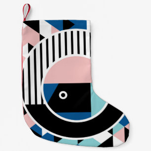 Petite Chaussette De Noël Memphis design d'affiche abstrait. Marque géométri