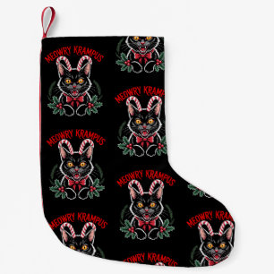 Petite Chaussette De Noël Meowry Krampus Noël Chat Noir Canne à Sucre Xmas