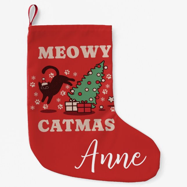 Petite Chaussette De Noël Meowy Catmas (Devant)