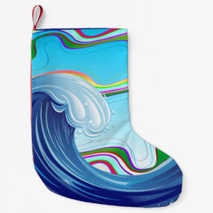 Petite Chaussette De Noël Mer Océan Grande Vague Eau