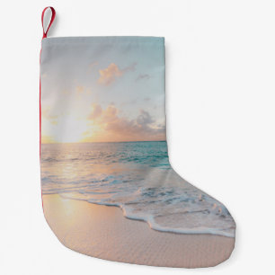 Petite Chaussette De Noël Mer pendant l'heure d'or