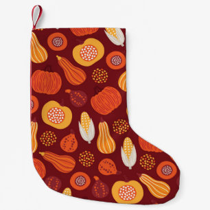 Petite Chaussette De Noël Merci Citrouille Brown Motif sans Seamless.