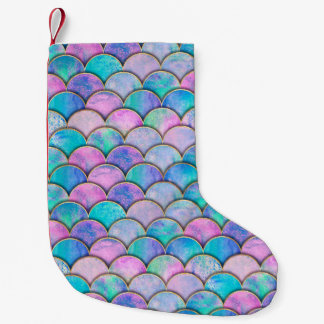 Petite Chaussette De Noël Mermaid fish scale wave japanese seamless pattern.