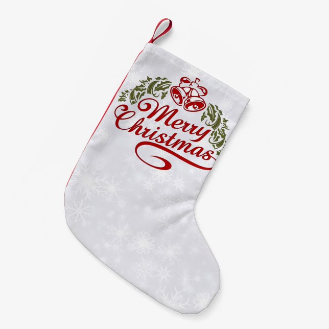 Petite Chaussette De Noël "Merry Christmas" Holiday Stocking (Devant (Accrochage))
