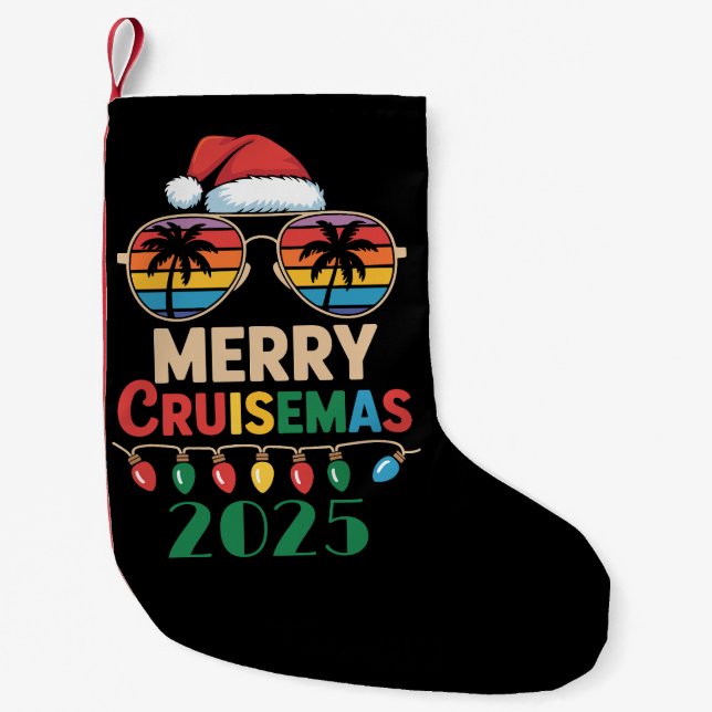 Petite Chaussette De Noël Merry Cruisemas 2025 Personalized Xmas Cruise (Devant)
