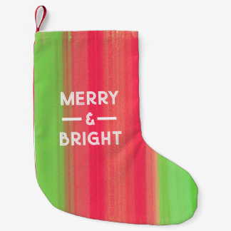 Petite Chaussette De Noël Merry et Bright Peint à la Main
